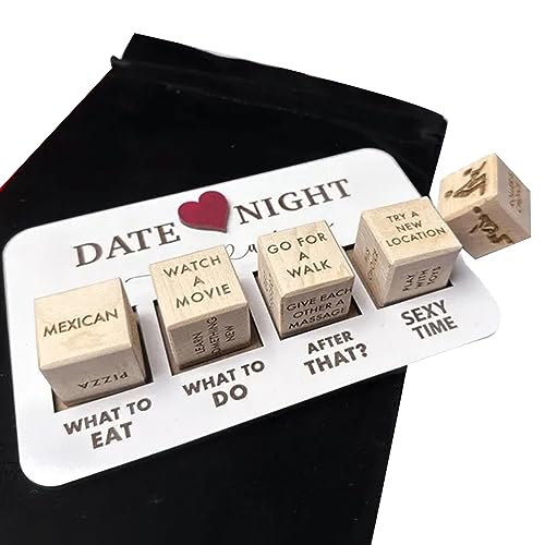 Qiebenav Juego de Dados de Pareja romántica Juego de Dados de Fecha y Noche Divertido Qué Hacer Juego de Dados de Pareja de Varios Estilos para el día de San Valentín Aniversarios Cumpleaños Reg