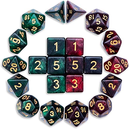 QMAY Juego de dados DND – 2 dados poliédricos de 11 pulgadas (22 piezas) para Dungeons and Dragons, juego de mesa de juego de rol.