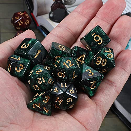 QMAY Juego de dados DND – 2 dados poliédricos de 11 pulgadas (22 piezas) para Dungeons and Dragons, juego de mesa de juego de rol.