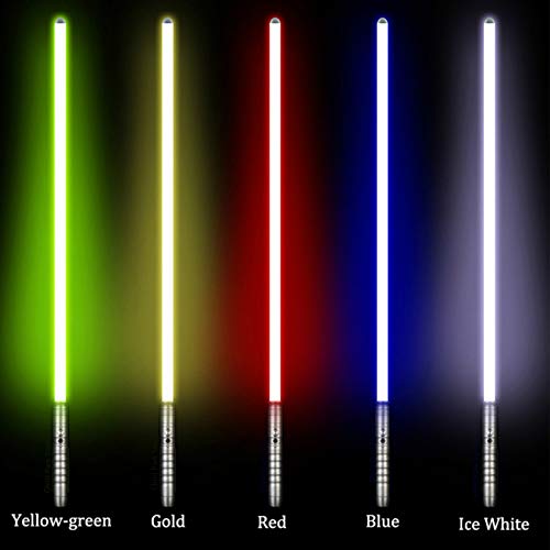 QMMD Cosplay Lightsaber Color Change 11 Lucas Light Saber Jedi Sith Force FX Heavy Duel Sonido Fuerte, Force FX Lightsaber para Adultos, Soporte Real Duelo 85cm,Cromo