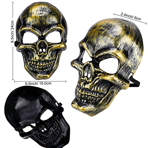 Qpout Máscaras de Halloween para adultos, Máscara anónima de calavera aterradora,Máscara de hacker plateada divertida para hombres/mujeres Fiesta De Halloween Accesorio de mascarada cosplay Decoración