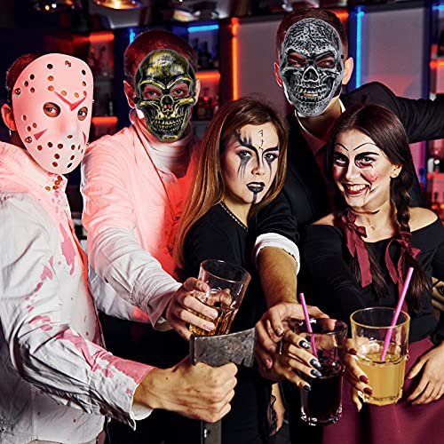 Qpout Máscaras de Halloween para adultos, Máscara anónima de calavera aterradora,Máscara de hacker plateada divertida para hombres/mujeres Fiesta De Halloween Accesorio de mascarada cosplay Decoración