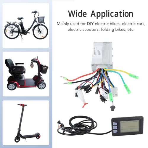 Qqmora Kit de Controlador de Bicicleta Eléctrica, Kit de Conversión de Bicicleta Eléctrica, Resistente Al Agua, Evita Sobrecarga Térmica, Fácil de Mantener, Multifuncional, 48 V 60 V