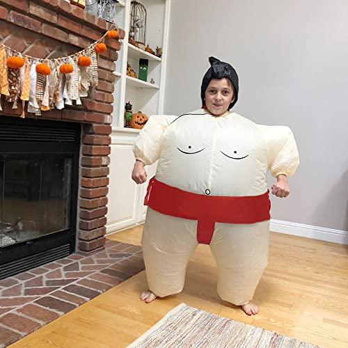 Rafalacy Disfraz inflable de luchador de sumo para niños, disfraz divertido de Halloween, disfraz de cosplay para niños (rojo)