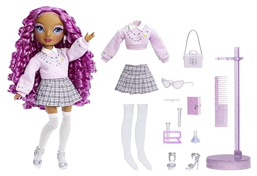 Rainbow High Fashion Doll - Lilac Lane - Muñeca de Moda Morada con Conjunto de Moda - con Gafas y más de 10 Coloridos Accesorios de Juego - Ideal para Niños de 4 a 12 Años y Coleccionistas