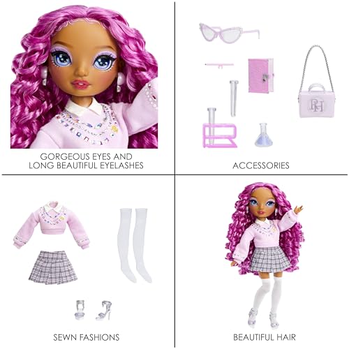 Rainbow High Fashion Doll - Lilac Lane - Muñeca de Moda Morada con Conjunto de Moda - con Gafas y más de 10 Coloridos Accesorios de Juego - Ideal para Niños de 4 a 12 Años y Coleccionistas