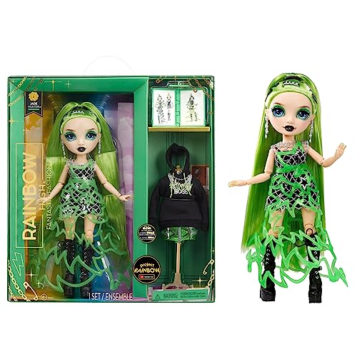Rainbow High Muñeca Fantastic Fashion - Jade Hunter - Muñeca de Moda Verde de 28cm y Set de Juegos con 2 Conjuntos y Accesorios de Moda - para niños y niñas de 4 a 12 años