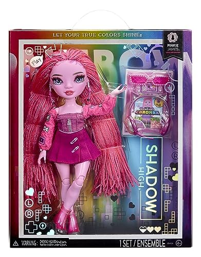 Rainbow High Shadow High Serie 3 - Pinkie - Muñeca de Moda Rosa - Conjunto de Moda y más de 10 Coloridos Accesorios de Juego - Ideal para niños de 4 a 12 años y coleccionistas