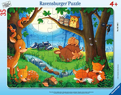 Ravensburger-Cuando Los Animales Pequeños IR Tiere Puzle Infantil 05146-Puzzle con Marco de 35 Piezas, diseño, Multicolor (05146)