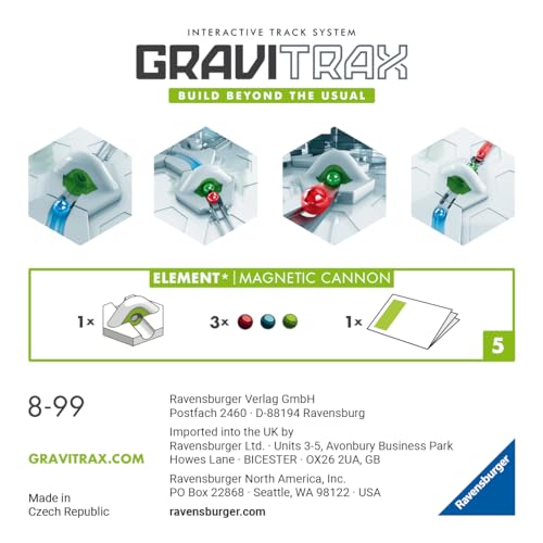 Ravensburger - GraviTrax Magnetic Cannon, Cañón Magnético, Juego STEM Innovador y Educativo, 8+ Años, Accesorio