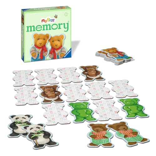 Ravensburger My First Memory Teddy, Juego de búsqueda y Notas con Tarjetas de Imagen Extra Grandes en Forma de Peluche para niños a Partir de 2 años (22376)