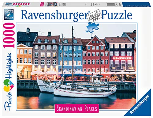 Ravensburger - Puzzle Copenhague, Dinamarca, Colección Scandinavian Places, 1000 Piezas, Puzzle Adultos