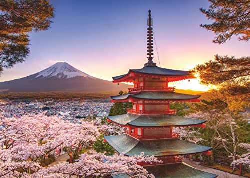 Ravensburger - Puzzle Flores de cerezo del monte Fuji, 1000 Piezas, Puzzle Adultos