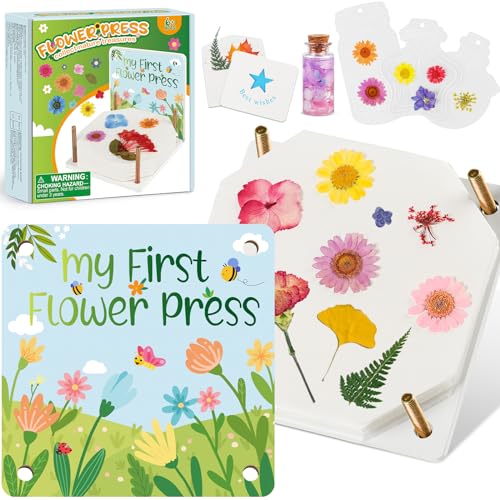 REFLYING Kit de Prensa de Flores, 6 capas prensadas flor hoja planta preservación espécimen, Kit de Manualidades Florales, para Niños Mayores de 6 Años