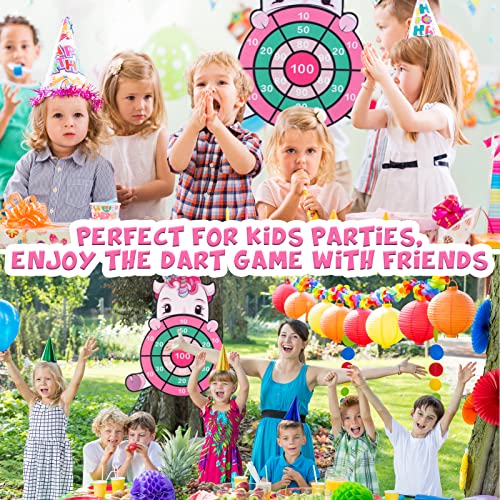 Regalos de unicornio para niños y niñas, 72 cm, diana de velcro con 12 pelotas, juegos de mesa para niños, juegos de lanzamiento para interiores y exteriores, regalos de fiesta para niños, niñas a