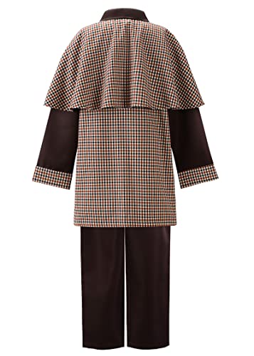 ReliBeauty Disfraz Detective Disfraz Sherlock Holmes Niños y Niñas con Accesorios 7-8 años(120cm)