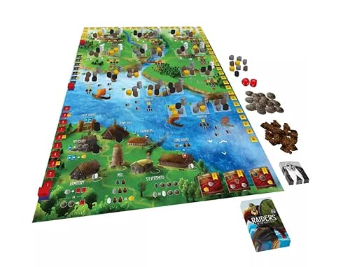 Renegade Games Studios: Raiders of The North Seas: Viking Edition, juego de mesa de estrategia, 2 a 4 jugadores, tiempo de juego de 30 minutos, para edades de 12 años en adelante