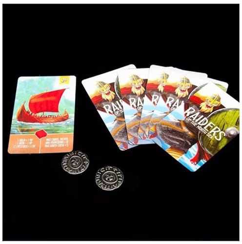 Renegade Games Studios: Raiders of The North Seas: Viking Edition, juego de mesa de estrategia, 2 a 4 jugadores, tiempo de juego de 30 minutos, para edades de 12 años en adelante