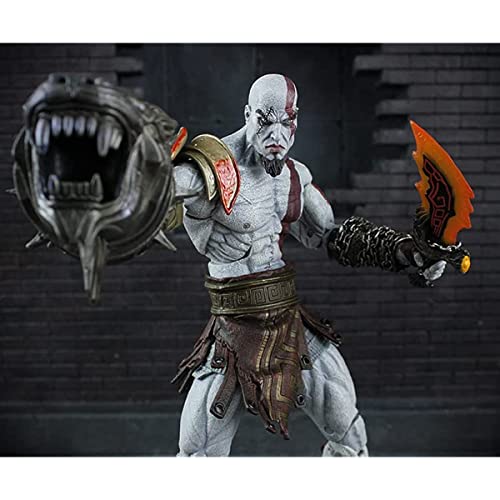 REOZIGN God of War Figures, Kratos Figure Statue 18cm / 7inch Ultimate Kratos Figura PVC Anime Game Character Model for Anime Fans