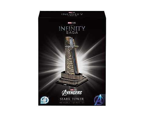 Revell 3D Puzzle- Iron Man Stark Tower, descubre el Mundo de Marvel como Rompecabezas en 3D, diversión para Toda una Familia, Color Coloreado (00315)