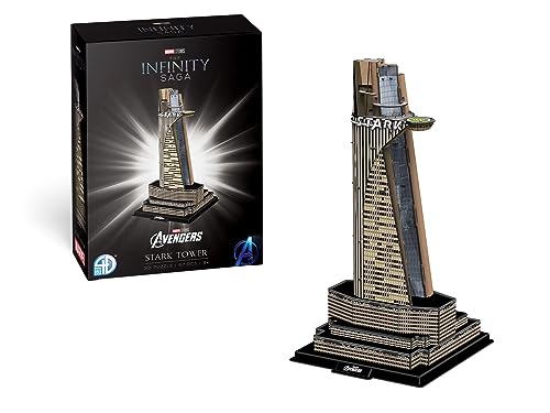 Revell 3D Puzzle- Iron Man Stark Tower, descubre el Mundo de Marvel como Rompecabezas en 3D, diversión para Toda una Familia, Color Coloreado (00315)