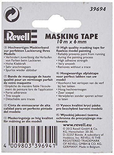 Revell- Masking Tape, Longitud 10 Metros Cinta de carrocero (6mm), Color Amarillo (39694)