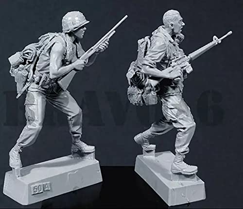 Risjc 1:35 Guerra de Vietnam Modelo de Soldado de Resina del ejército de EE. UU. (2 Personas) Kit de Modelo en Miniatura sin Pintar y sin Montar / R40591