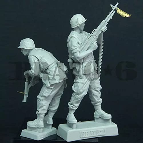 Risjc 1:35 Guerra de Vietnam Modelo de Soldado de Resina del ejército de EE. UU. (2 Personas) Kit de Modelo en Miniatura sin Pintar y sin Montar / R50747