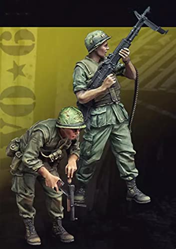 Risjc 1:35 Guerra de Vietnam Modelo de Soldado de Resina del ejército de EE. UU. (2 Personas) Kit de Modelo en Miniatura sin Pintar y sin Montar / R50747