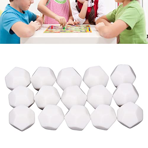 RiToEasysports Kit de Dados de Escritura de Bricolaje, 30PCS Dados en Blanco de 12 Caras Escritura de Plástico en Cubos de Dados de Enseñanza Kit de Dados Poliédricos para Educación de