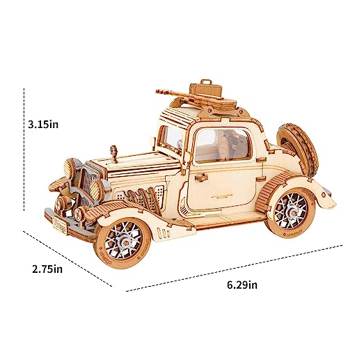 ROBOTIME Juego De Puzzles De Madera De Modelos De Coches Vintage, Un Puzzle En 3D Y Un Juego De Manualidades para Adultos Y Niños como Regalo O Colección Decorativa