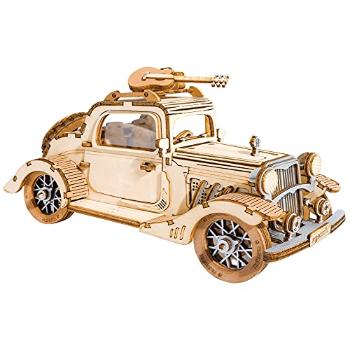 ROBOTIME Juego De Puzzles De Madera De Modelos De Coches Vintage, Un Puzzle En 3D Y Un Juego De Manualidades para Adultos Y Niños como Regalo O Colección Decorativa