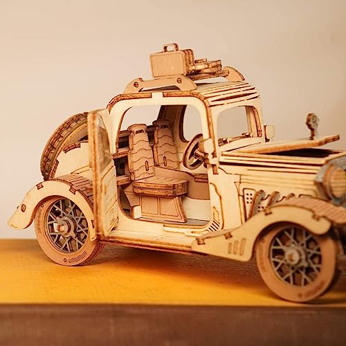 ROBOTIME Juego De Puzzles De Madera De Modelos De Coches Vintage, Un Puzzle En 3D Y Un Juego De Manualidades para Adultos Y Niños como Regalo O Colección Decorativa