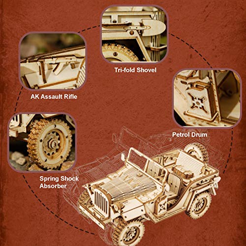 Robotime-MC701 Juego, Color Coche de Campo Militar, único (MC701)