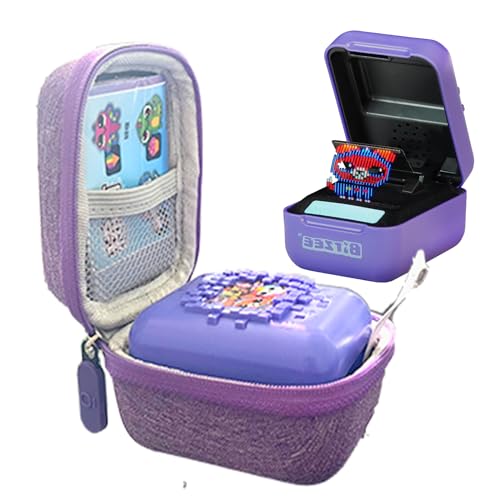 rokeblau Bonita Funda Protectora para Mascotas Bitzee, Mini Funda portátil con Correa de Mano, algodón y Lino y Material de Franela, Impermeable, a Prueba de Golpes (Morado)