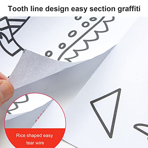 Rollo de graffiti para niños, papel autoadhesivo de 120 x 12 pulgadas que puede quitar la pared sucia, la pintura creativa para niños está llena de color, la línea dentada es fácil de graffiti en