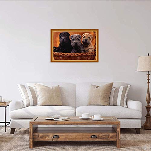 Rompecabezas de 1000 Piezas, Canasta Shar Pei para Mascotas, Cachorros, Perros, Shar Pei, Rompecabezas de Madera, Juego Familiar, decoración de Pared para Adultos y Adolescentes