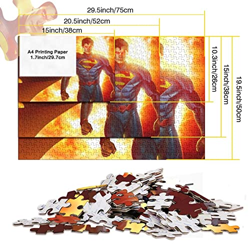 Rompecabezas De Superman,Rompecabezas De Superhero,Rompecabezas De 300 Piezas,Regalo para Adultos Y Niños,Rompecabezas De Decoración del Hogar 300pcs (40x28cm)