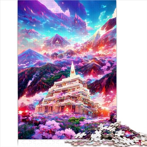 Rompecabezas Regalos Juguetes Rompecabezas 500 Piezas Templo la montaña Rompecabezas Madera para Adultos Niños Rompecabezas difíciles y desafiantes 500 Piezas 500 Piezas (52x38 cm)