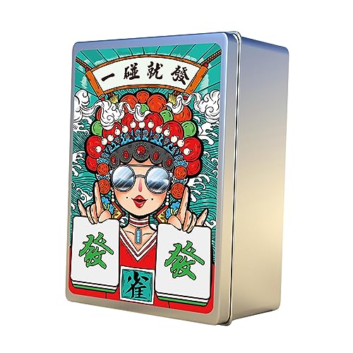 Ronyme mAh Jongg 144 s Suministros livianos para Juegos de Fiesta Juegos clásicos Juego de Mesa Impermeable Mahjong para el Dormitorio, Estilo un