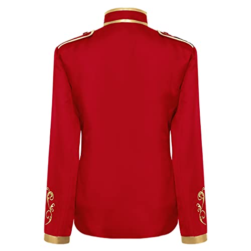 Ropa medieval para hombre, frack para hombre, manga larga, príncipe esmoquin, steampunk, abrigo gótico, victoriano, chaqueta para carnaval, disfraz, disfraz de Halloween, uniforme rojo, S