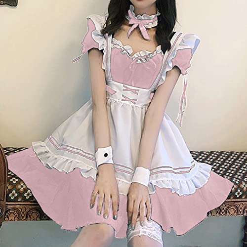 Ropa para mujer Trajes Lolita Vestido Disfraces de anime Dispositivos De Tortura Medievales (Pink, S)