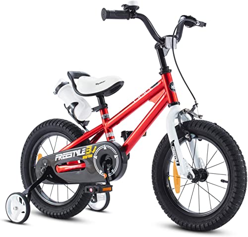 Royal Baby Freestyle Bicicleta para Niños y Niñas con Freno de Mano y Freno Posavasos 16 Pulgadas Bicicleta Rojo