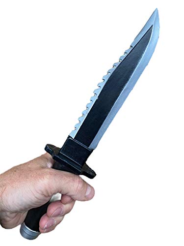 Rubber Johnnies , Cuchillo de supervivencia, espuma de poliuretano, accesorio para disfraz, tamaño 32 cm, herramienta para escalada de montaña, senderismo, accesorio de disfraz Rambo