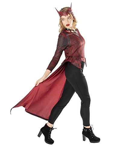 Rubies Disfraz Bruja Escarlata Deluxe para mujeres, Dr Strange in the Multiverse of Madnes con Top, pantalones, capa y accesorio para la cabeza, para halloween, carnaval, cumpleaños, 301469S