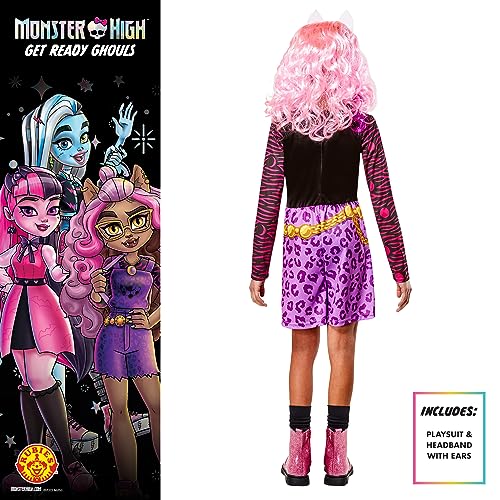 Rubies Disfraz Clawdeen classic para niñas, Vestido y diadema. Oficial Monster High, para Carnaval, Navidad, Cumpleaños, Fiestas y Halloween