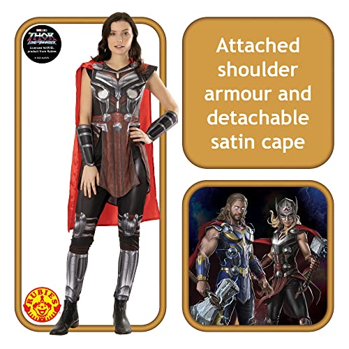 Rubies Disfraz Mighty Thor Deluxe para mujer, Thor Love & Thunder, con Top, pantalones, máscara, capa y accesorios para brazos, para halloween, carnaval, navidad y cumpleaños, 301473m