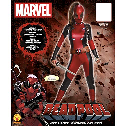 Rubie's Disfraz oficial de Disney Marvel Deadpool para mujer, gama Secret Wishes, talla XS para mujer, Reino Unido 6-8