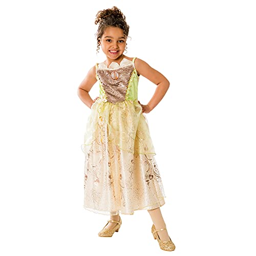 Rubies Official Disney Ultimate Princess Deluxe Tiana Girls Costume, Kids Fancy Dress Disfraz, Multicolor, M (3011135-6)