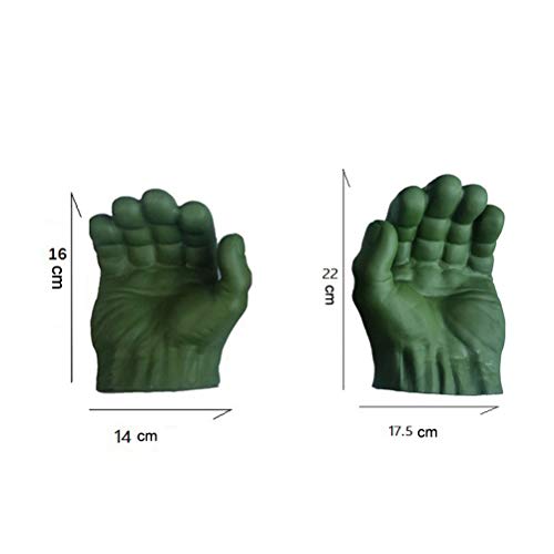 Rvtkak Hulk Hands PVC the Hulk Cosplay Guantes Smash Guantes Niños Halloween Navidad Niños Traje Juguetes para Niños 3-4